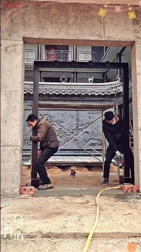 Installation Process of Merbau Gate | Self-Built House Solid Wood Antique Gate #woodendoor #ubdiy