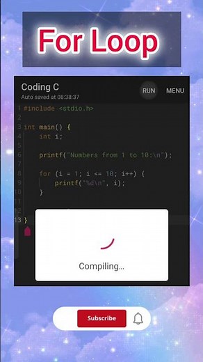 for Loop in C Programming | Print 1 to 10 | C for Beginners