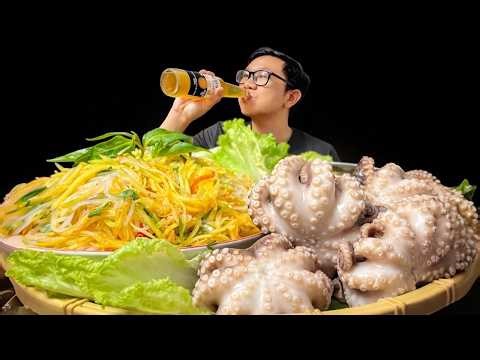 🔥 Chewy Ginger Octopus Mukbang | Bạch Tuộc Hấp Gừng Siêu Ngon | Quang ASMR