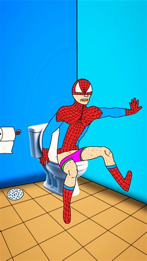Spider-Man Struggling on Toilet 😂 ‪@DToonsTv‬ | Animation | Short