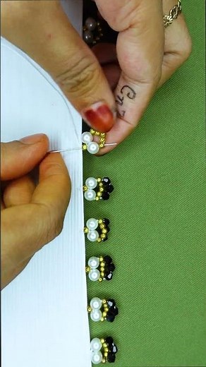 Super Elegant Border Lace Hand Embroidery Tutorial! #embroidery #diynstitch #stitching #loopstitch