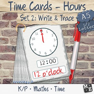 TELLING TIME Read Write Analogue Digital Clock Hours Printable Task Cards Set 2