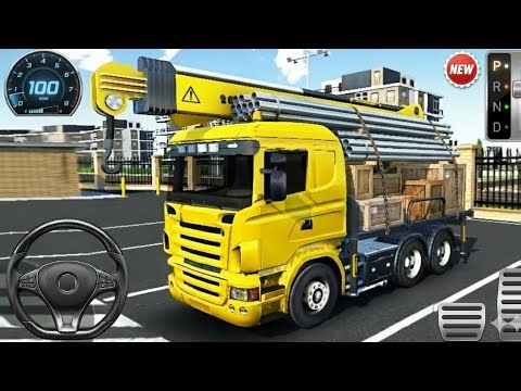 Heavy Crane Truck Simulator 🚚🏗️ | Load & Transport Challenge | Mobile Game 🎮