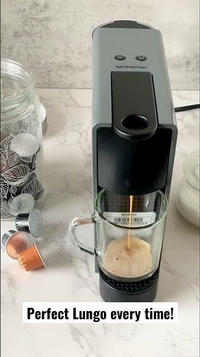 Lungo cup size in Nespresso essenza mini coffee maker! #lungo #nespresso #essenzamini #coffeemaker