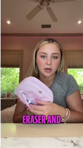 Girl's Front Pocket Reveal: Pink Pencils, Eraser & Lead! #shorts