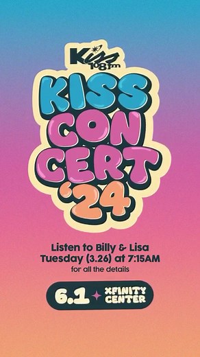 IT’S OFFICIAL! Save the Date, Boston! Our legendary #Kiss108KissConcert is happening. Saturday, June 1st at the Xfinity Center! Billy & Lisa announce more details Tuesday (3.26) at 7:15AM! Listen on your radio, Kiss108.com/listen or tell Alexa to “play Kiss 108 on iHeartRadio.” | Kiss 108