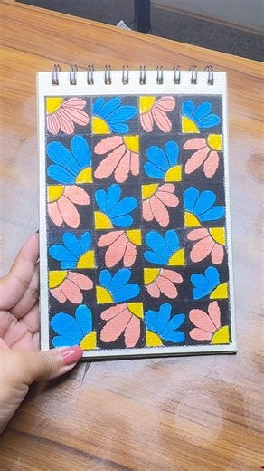 Easy Floral Pattern Drawing Tutorial | Satisfying Art 🌼#Shorts