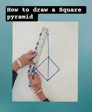 How to draw a Square pyramid step by step #shorts