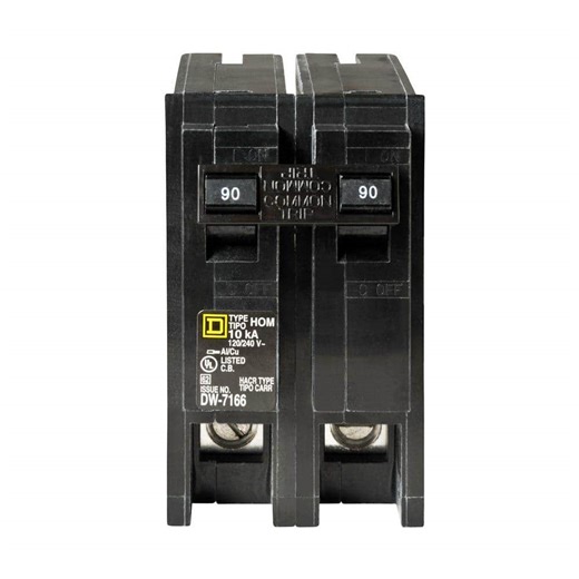 Check The Home Depot's Q&A Before Buying: Square D Homeline 90-Amp 2-Pole Circuit Breaker (HOM290CP)