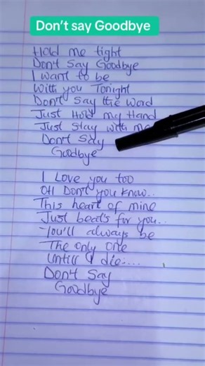 don't say goodbye song by ‪@50KRocknRoll‬ #handwriting #lyrics #shorts #dontsaygoodbye #love