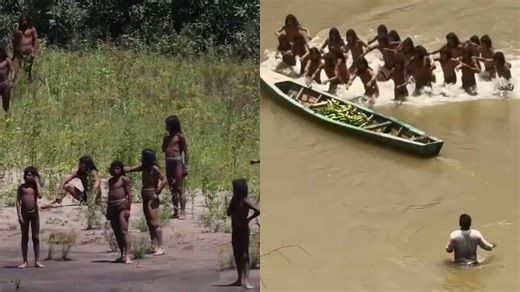 Shocking! Amazon Tribe Warriors Captured In Rare Video; Watch Their Intense Encounter With Humans