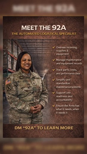 Munib Wabar | Meet SSG Griffith, the 92A | Automated Logistical Specialist 🇺🇸 92A Soldiers handle maintenance management and warehouse operations to... | Instagram