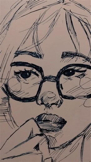 pen sketch 🤓💙 #shorts #art #drawing #pensketch #girl