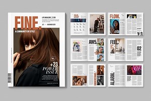 Modern Magazine Template, a Magazine Template by BrandPacks