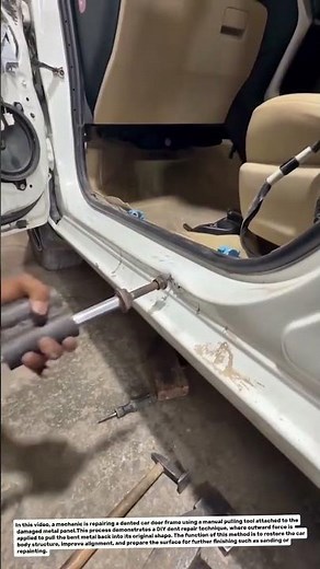 Car Body Dent Repair Using DIY Pulling Tool | Manual Door Frame Fix Technique.