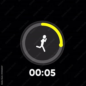 Countdown timer digital 15 seconds, Alpha channel