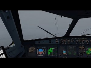 Low visibility approach. A320 - ILS CAT III approach at Boryspil with autoland from the cockpit