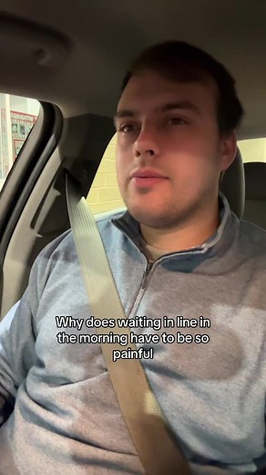 Why in the mornings waiting in line is so painful and makes me grumpy #Morning #FYP #Sunrise