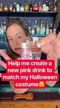 Help me create a new, delicious pink drink to match my Halloween costume 🤗 #bartender #pinkcocktail