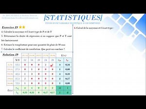 Exercice 19 (**) : Variable Statistique à Deux Dimensions + Ajustement