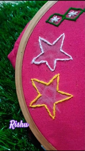 stunning threads embroidery star ✨ design tutorial 🪡🧶 #threadart #handbroidery #needlework #star