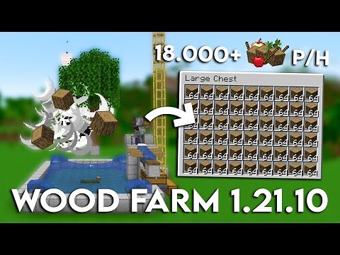 BEST MINECRAFT AUTOMATIC WOOD FARM 1.21.10 TUTORIAL - All Wood Types