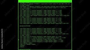 Hacker code running down a computer screen terminal. Alpha channel