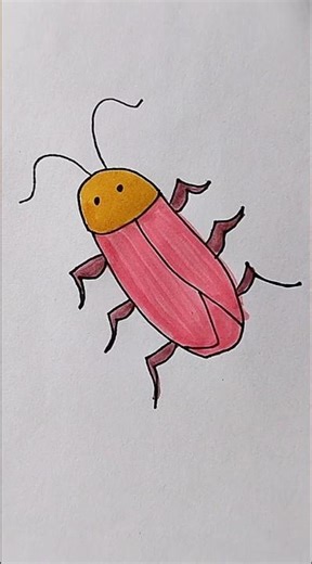 Cockroach 🪳 Easy Drawing For Kids #cocroach #kidstvforfun #trending #shorts #viralshorts #drawing