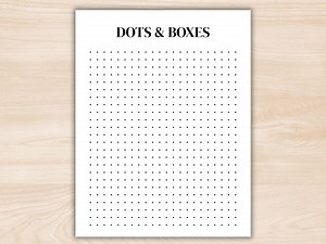 Printable Dots and Boxes Game for Kids | Classic Dot Game | Math & Strategy Activity | Instant Download - Etsy