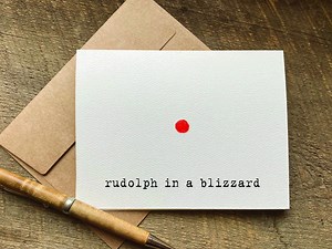 Rudolph in a Blizzard / Funny Christmas Card / Unique Holiday Card / Minimalist Christmas Card / Pack / Boxed Christmas Card / Gift Idea - Etsy