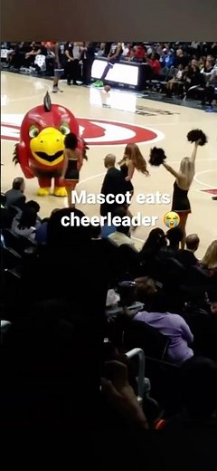 Atlanta Hawks mascot eats a cheerleader (NBA)