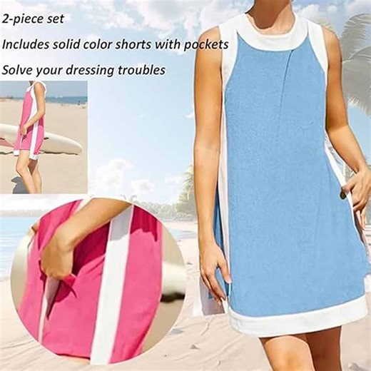 Watch Women's Casual Color Block Sleeveless Tops Matching Shorts on Amazon Live