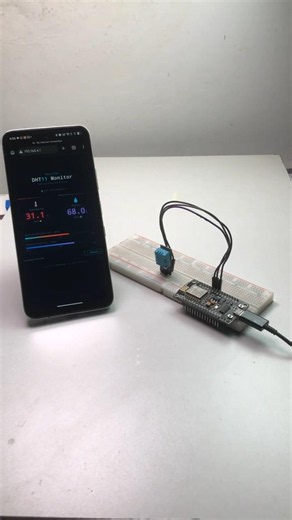NodeMCU DHT11 Live Web Monitor 🌡️ | Real-Time Temperature & Humidity on Phone 🔥#nodemcu #Web #diy