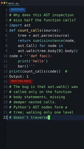 Wait, Python Does This?: Why does this AST inspection miss half the function calls?