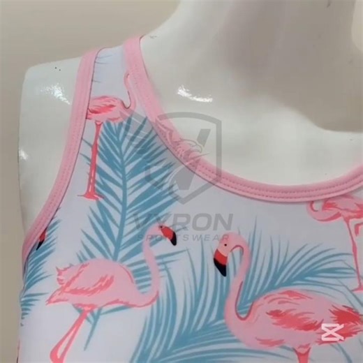 Latest Flamingo Print Activewear Set | Stylish Strappy Back Design by Vyron Sportswear.