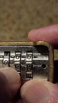 Masterlock Combo Opening Tutorial
