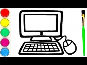 How to draw Computer || Learn Drawing || Mewarnai Gambar Komputer dan Mewarnai
