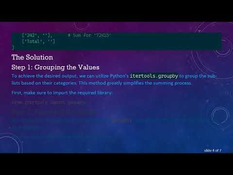 How to Sum Elements of a Nested List Based on Conditions in Python