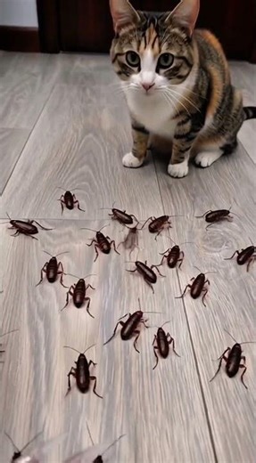 THE SHOCK! 😱 My Cat’s Hilarious Reaction to Cockroaches! Wait for the Sound! 🙀
