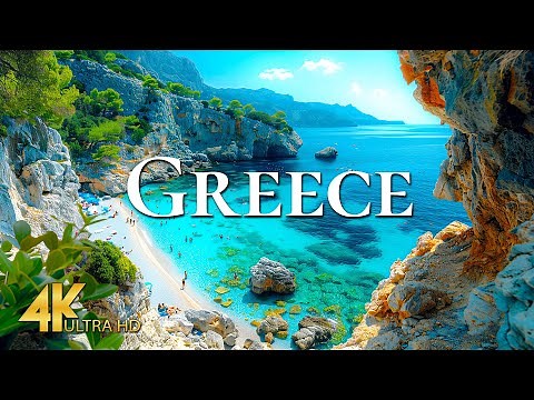 GREECE 4K – Aerial Views of Santorini, Mykonos & Scenic Relaxation with Soothing Music