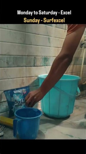 Monday to Saturday Excel 😭 | Sunday Surf Excel 😂 #Shorts