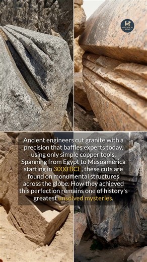 Ancient engineers achieved impossibly precise cuts in granite using only simple tools. #ancienthistory #archaeology #historyfacts | Historical Blog