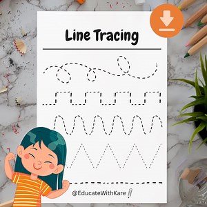 Line Tracing Worksheet for Kids | Prewriting Practice Printable | Fine Motor Skills PDF | Preschool and Toddler Activity Sheet - Etsy
