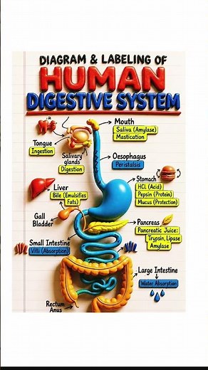Human Digestive System Diagram & Labeling | Easy Science Project | Class 8, 9 & 10
