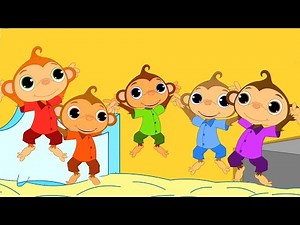 Năm chú khỉ con | Bài hát cho trẻ em | Video giáo dục | Trường mầm non | Phim hoạt hình