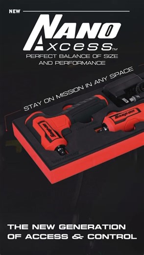 Introducing the NEW Snap-on Nano Axcess: where compact power meets precision engineering. Designed to give techs maximum access in the tightest spaces, this 2-piece cordless kit delivers Snap-on’s legendary performance, now in an ultra-slim profile. Level up your toolkit !!! | Snap On Tools Basingstoke