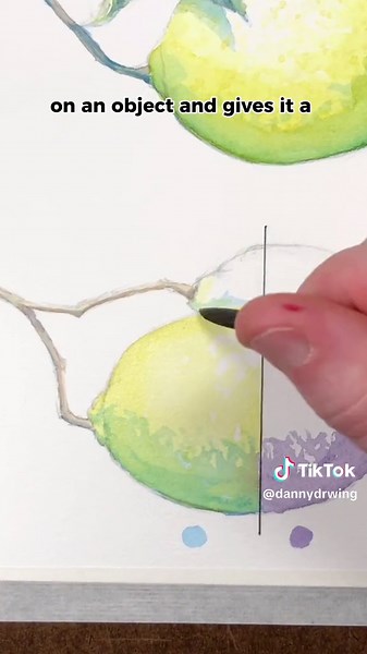 Blue vs Purple Lemon Watercolor Painting Comparison