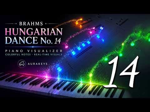 Hungarian Dance No. 14 – Brahms | Liquid Wave Piano Visualizer