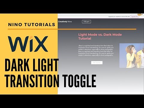 Creating a Dark Light Transition Toggle for your WIX Website - Wix Tutorial 2021 - Velo