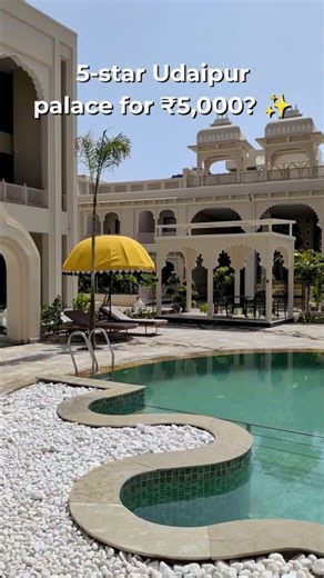 5-Star Udaipur Palace for ₹5,000?! 🏰✨ (Wyndham Grand Bhuwana Review) #Shorts